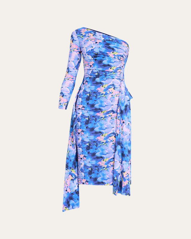 Visa Draped One-Shoulder Dress
